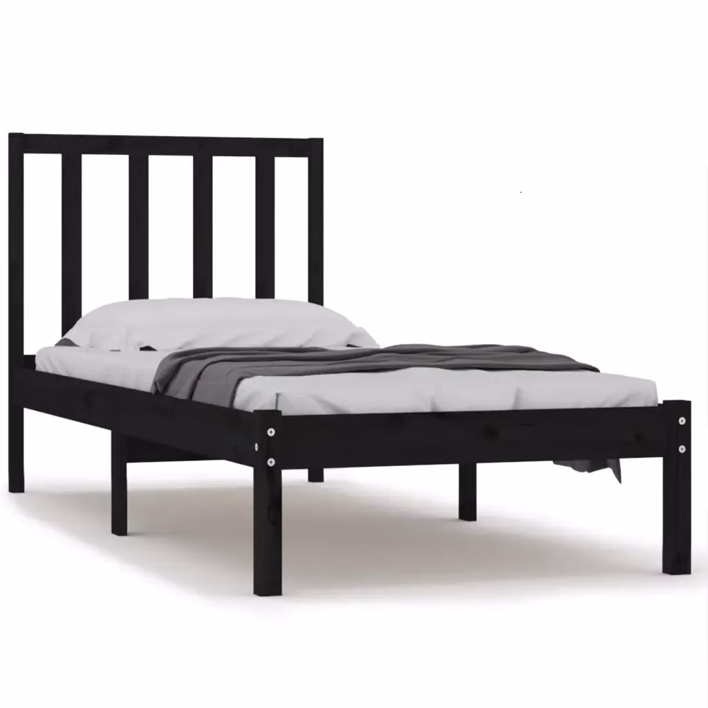 Giroletto VIDAXL in Legno di Pino Massello Nero per Camera da Letto L/P/H: 195.5 x 81.0 x 100.0 cm – 2