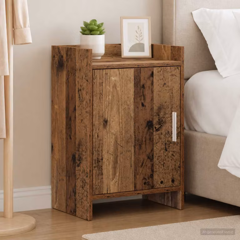 Comodino moderno vidaXL in legno color marrone L: 40 cm, P: 30 cm, H: 60 cm