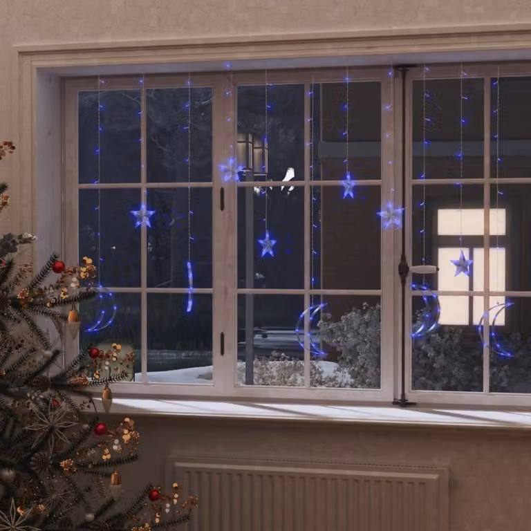 The Living Store luci fiabesche stella e luna telecomando 138 LED blu