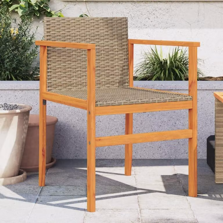 Sedie da giardino - Sedie per balcone - Arredamento da giardino - Sedie per terrazza - Sedie da esterno - Set da 2, colore beige - Realizzate in rattan di polietilene resistente