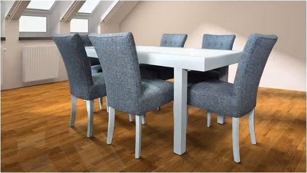 6x Stuhl Stühle Polster Textil Stoff Garnitur Set Komplett Designer Lehnstuhl