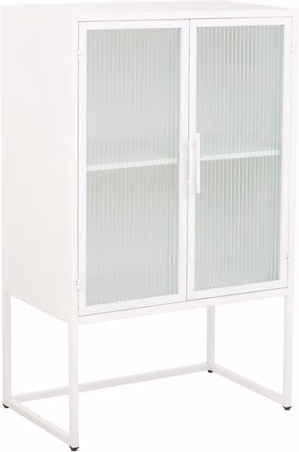 Vetrina in metallo bianco con 2 ante cm 65x38,5x105,5h
