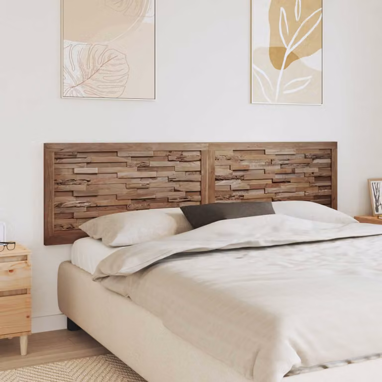 Testiera del letto vidaXL in legno di teak solido naturale colore marrone