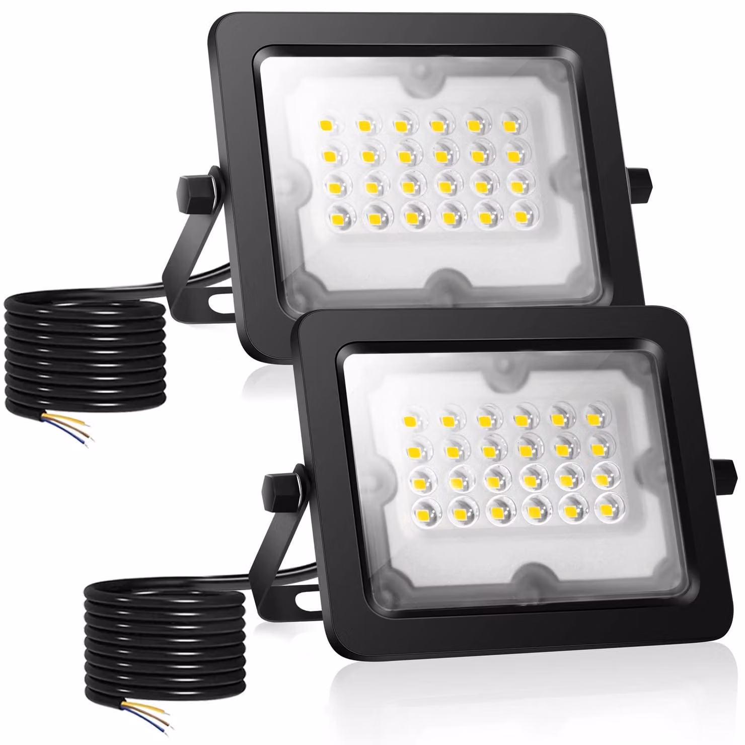 Fari a LED da 20W, 24 LED, grado di protezione IP65, temperatura di colore 6500K, confezione da 2, per uso esterno