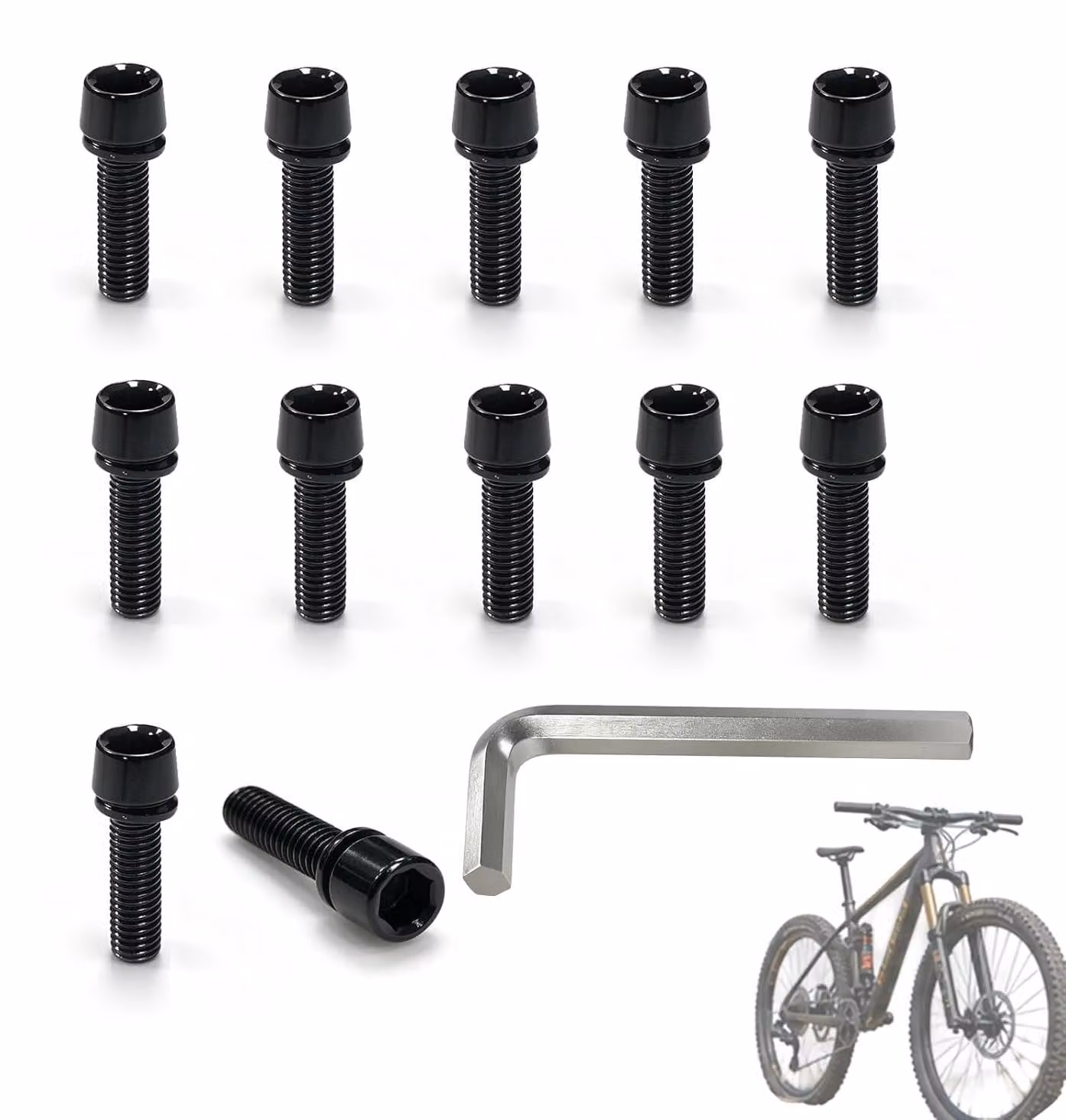 Viti M5, lunghezza 18 mm, confezione da 12 pezzi, in acciaio inossidabile, con rondelle, adatte per biciclette e progetti