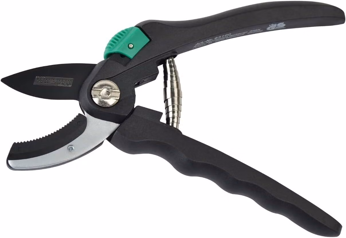 BRÜDER MANNESMANN M63100 BRÜDER MANNESMANN Forbici per potatura a incudine, nere/verdi