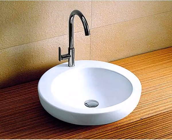 Lavabo rotondo in Vetroceramica 46x46x14 cm KARAG