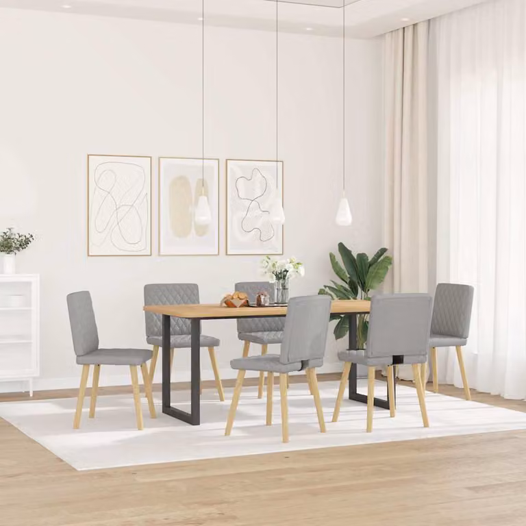 Sedie da Pranzo 6 pz Grigio Nuvola in Tessuto