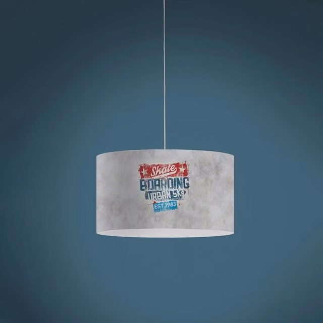 Lampadario Moderno Sospeso Decolight Polilux Grafica Urban con 3 Luci E27 Bianco e Grigio