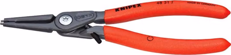KNIPEX 48 31 J2 Pinza di precisione per anelli interni in fori forati con protezione antitrazione rivestita in plastica antiscivolo grigia atramentata 180 mm