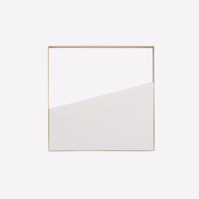 Pannello LED quadrato ALBA, in metallo dorato e bianco, con funzione di regolazione della temperatura di colore, diametro 40 cm