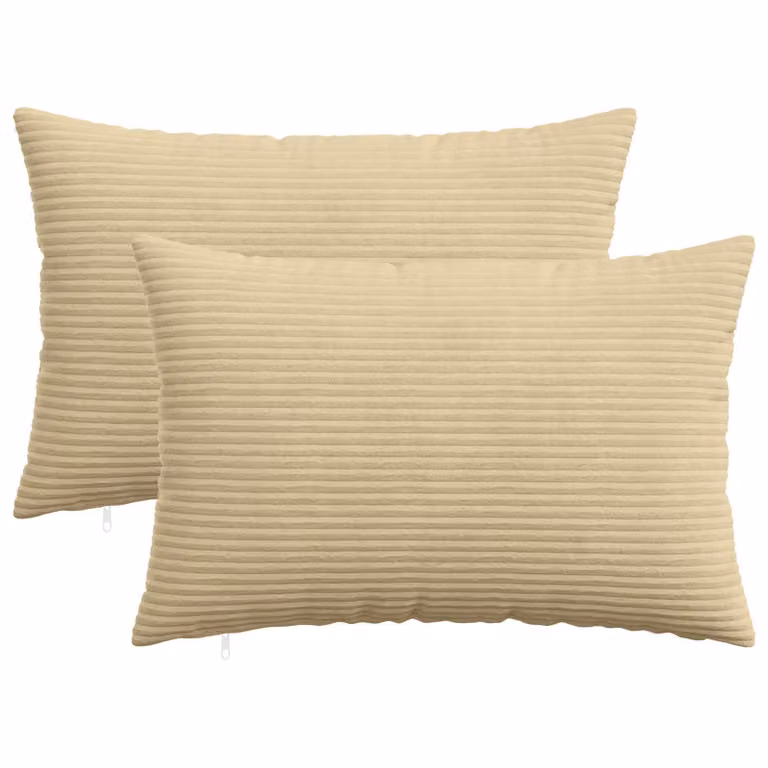 Set di 2 federe vidaXL HEERLEN in velluto a coste, Grigio Verde, 50 x 80 cm