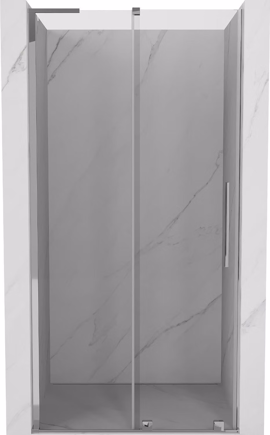 Mexen Velar L porta doccia scorrevole 120 cm, trasparente, cromata - 871-120-003-01-01