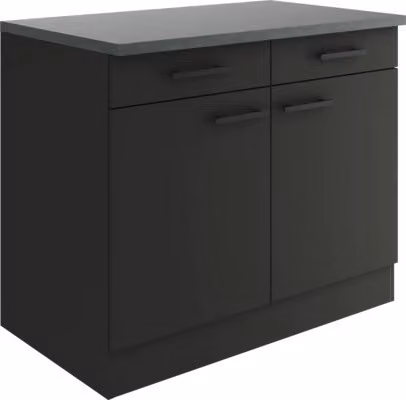 Base Optifit con cassetto e anta a battente Madrid420 LxPxH 100 x 60 x 84,8 cm antracite opaco smontata KUMA U106-9+