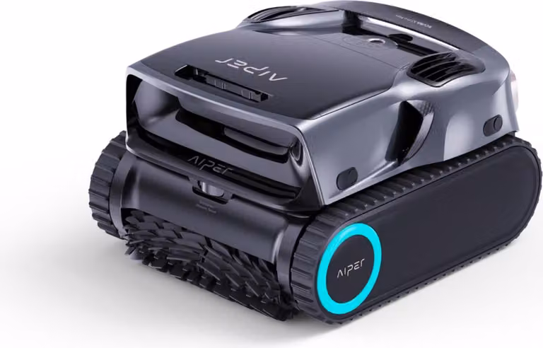 Robot da piscina Aiper Scuba X1 Pro Max batteria che sfiora la superficie dell'acqua sensori app