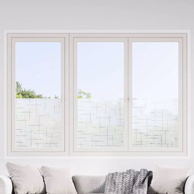Set di 4 pellicole adesive per finestre vidaXL con motivo a stella, colore bianco trasparente, in PVC geometrico