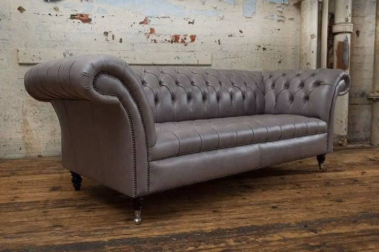 Chesterfield Ledersofa Sofa Couch Polster Luxus Klasse Garnitur
