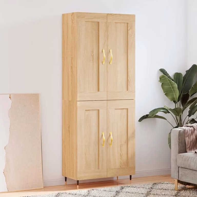 Credenza moderna vidaXL in rovere con ante a battente, L: 69,5 cm, P: 34,0 cm, H: 180,0 cm