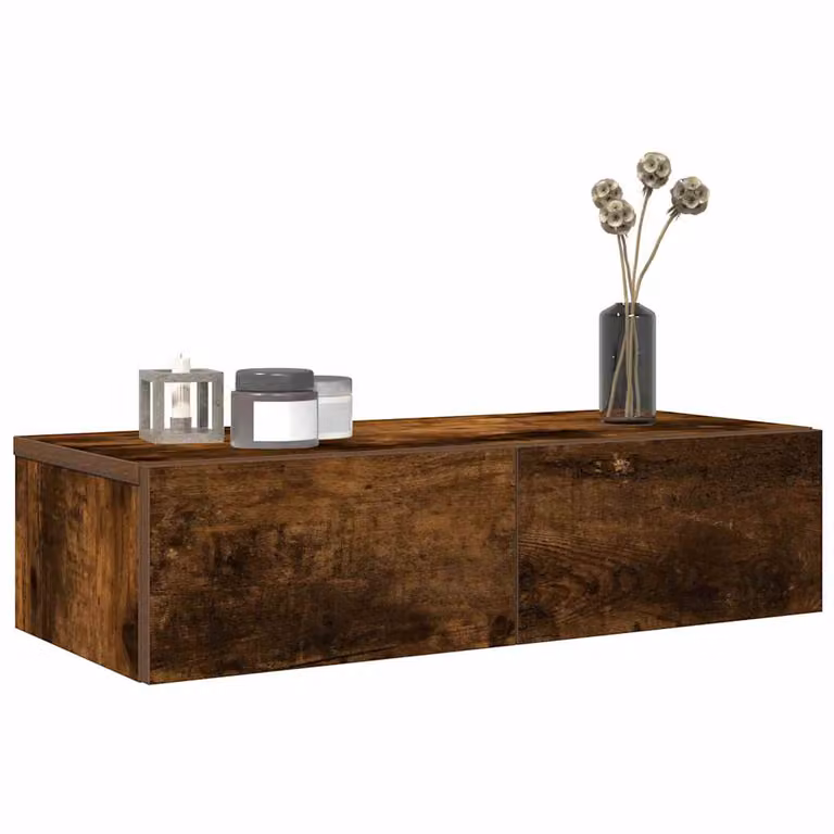Scaffale a Parete con Cassetti vidaXL in MDF Colore Marrone L 60 cm x P 26,5 cm x H 15 cm