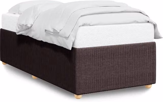 Letto singolo per adulti Design In marrone scuro con struttura imbottita e doghe in legno L 200 x L 80 cm