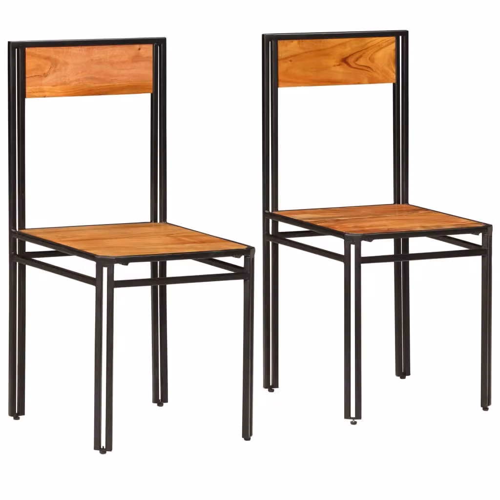 vidaXL Sedie da pranzo 2 pz. Legno massiccio di acacia