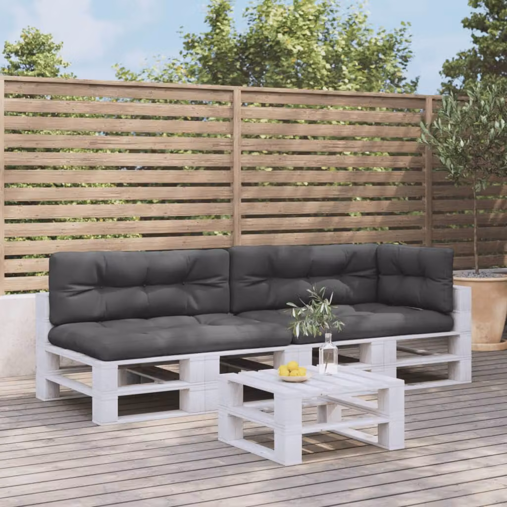vidaXL Set di 5 Cuscini per Pallet Antracite in Poliestere Idrorepellente e Resistente ai Raggi UV