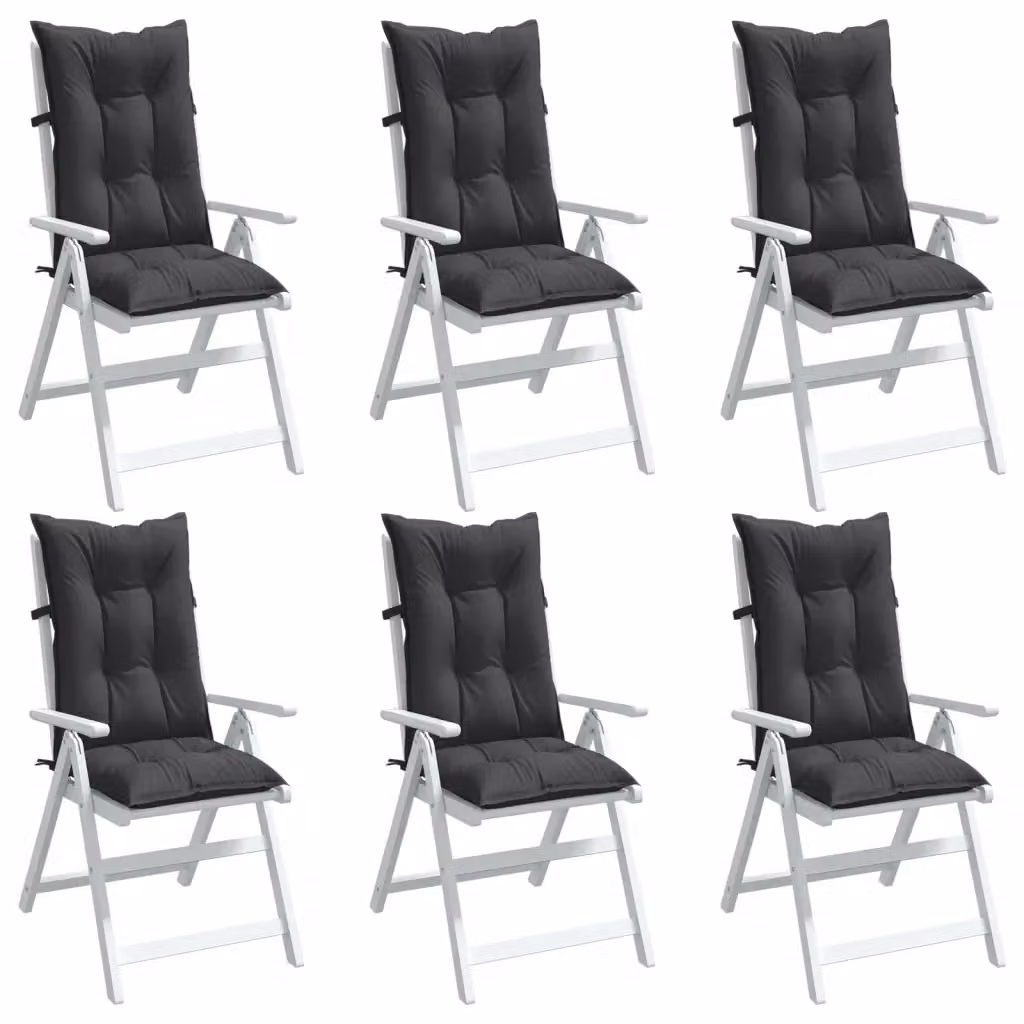 Set di 6 cuscini per schienale alto DESIGN IN in tessuto di poliestere, colore antracite, L 120 cm x P 50 cm x H 7 cm – 2