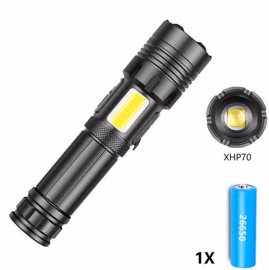 Torcia LED, diverse modalità di funzionamento, intensità luminosa regolabile, impermeabile (IPX4), adatta per uso domestico ed esterno, torcia da campeggio, torcia da esterno, torcia portatile, Specifiche 4