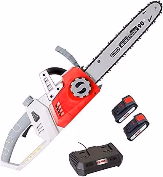 Motosega elettrica a doppia ricarica con 2 batterie - lama da 34,5 cm