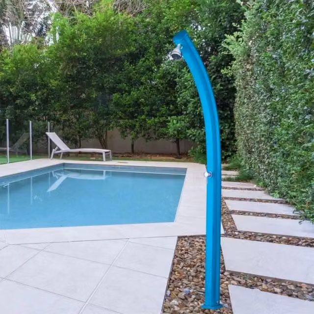 Doccia solare da giardino Jolly Curva in alluminio colore Antracite con capacità 25 litri