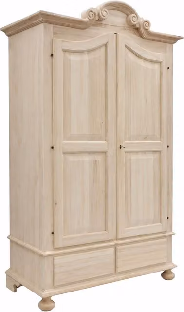 Armadio classico in legno di pioppo con 2 ante e 2 cassetti Mobili 2G L/P/H: 122 x 60 x 204 cm