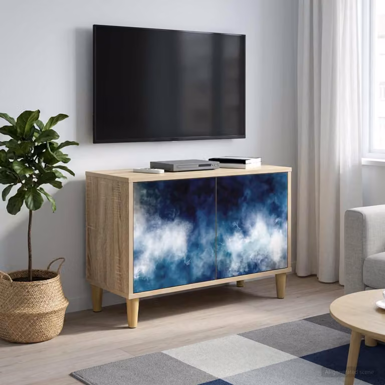 Mobile TV vidaXL RAALTE moderno in legno ingegnerizzato color Sonoma marrone L: 69 cm, P: 33 cm, H: 50 cm