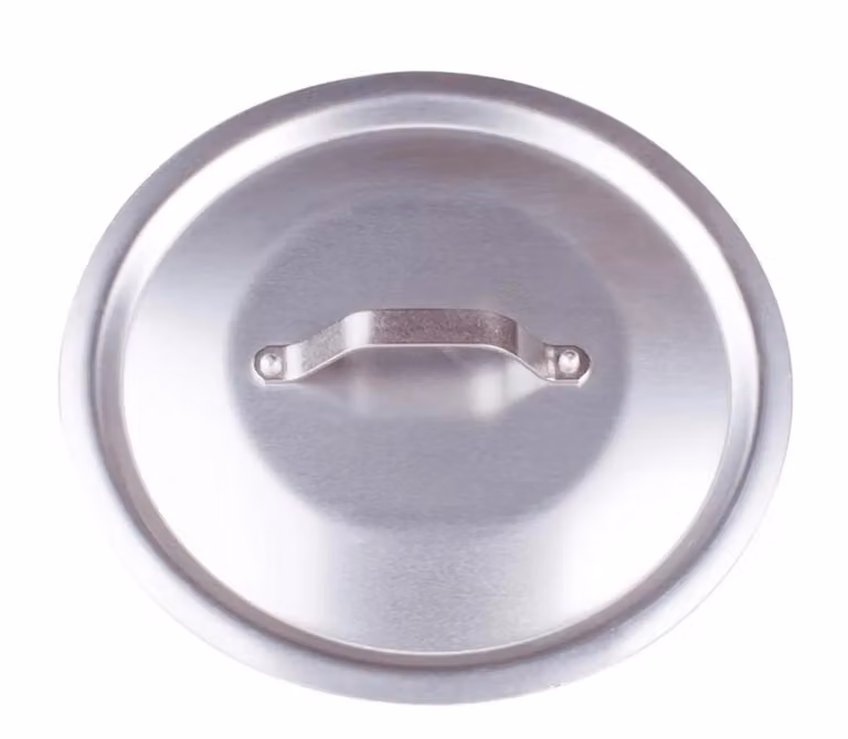 Coperchio rotondo pesante con ponticello inox 3mm, diam. 45cm (2° SCELTA)