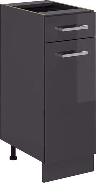 Mobiletto base per cucina Vicco R-Line Antracite lucido, L: 30 cm – 1