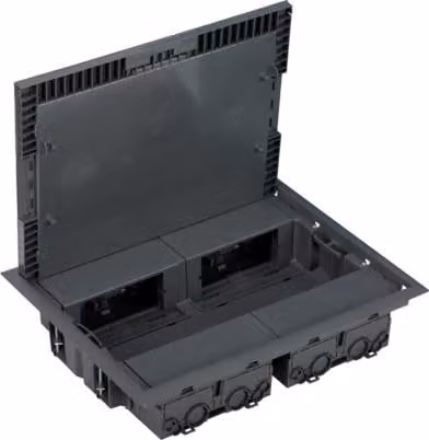 Scatola da pavimento 8g K45 + 4g K45/2, montaggio angolare dei moduli, grigio