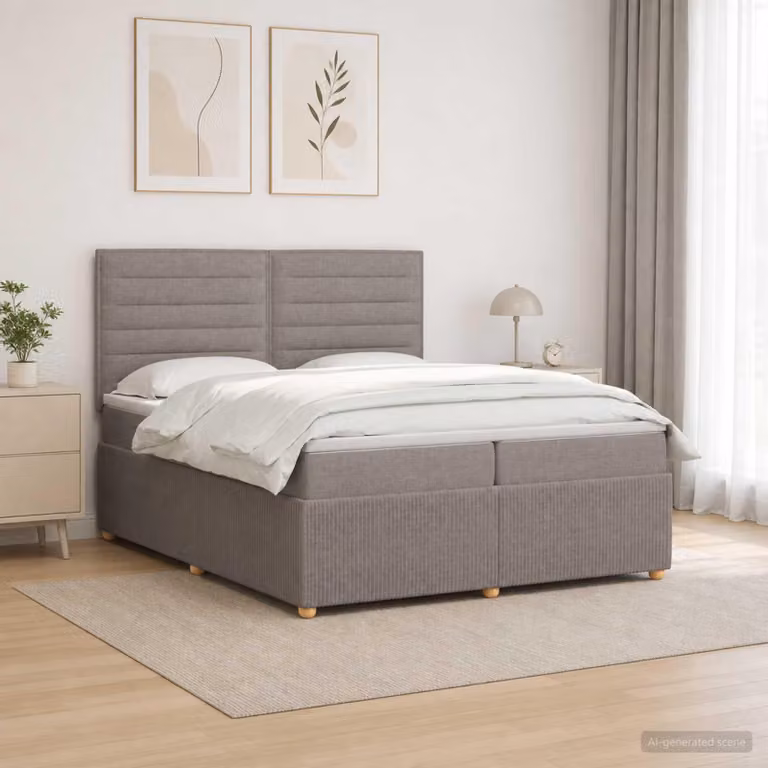 Maison Exclusive - Letto boxspring con materasso Taupe 200 x 200 cm Tessuto