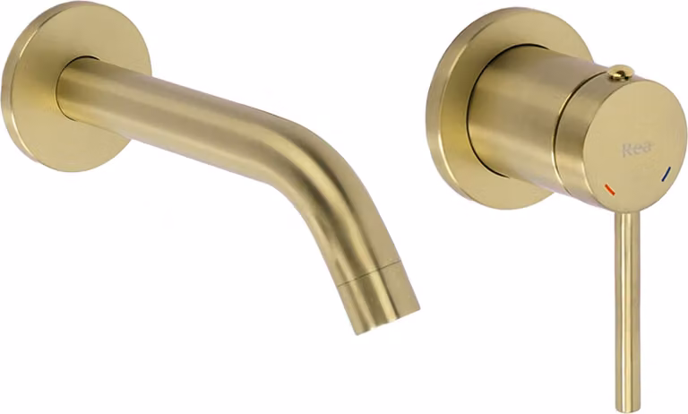 Rubinetto Lavabo Nascosto Rea Clif Oro Spazzolato
