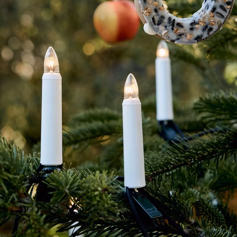 Catena luminosa per albero di Natale, 20 lampadine, 19 metri, luce bianca calda, prodotta in Germania