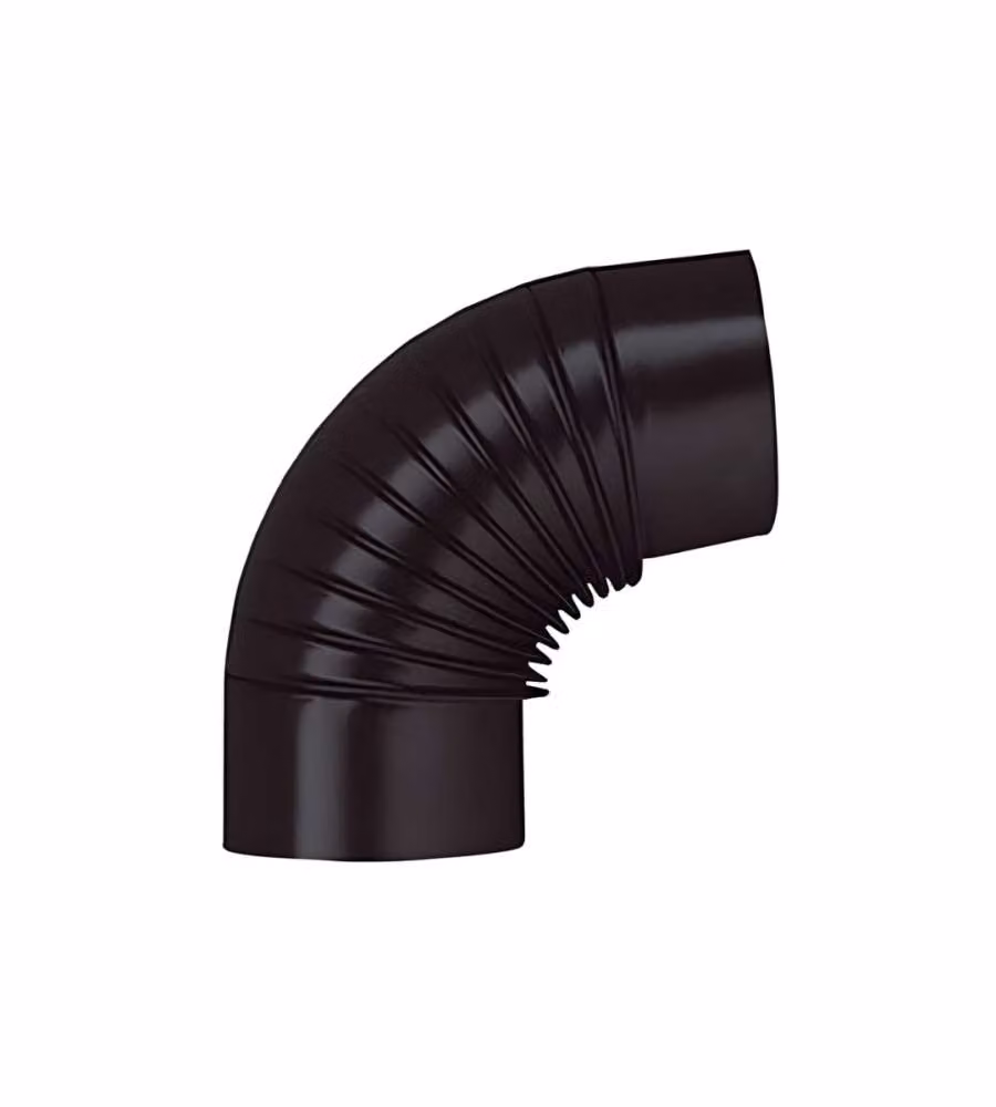 Gomito 90° in Acciaio Smaltato Nero Opaco - D. 13 cm - Tubo per Stufe