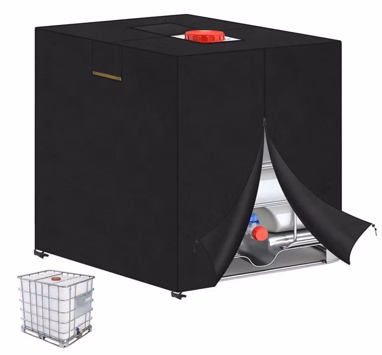 Copertura per serbatoio IBC da 600 litri, resistente ai raggi UV, dimensioni 120x80x100 cm, realizzata in poliestere Oxford, impermeabile