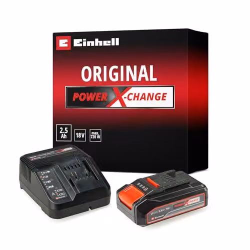 Einhell Kit Batteria e Caricabatteria PXC 18V 2,5Ah Nero Rosso