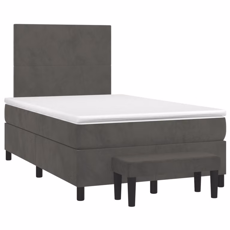 Maison Exclusive - Letto boxspring con materasso grigio scuro 120x190 cm velluto