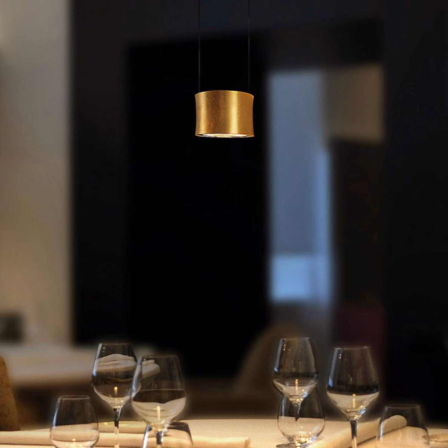BANKAMP Impulse LED a sospensione 1 luci oro Impulse, dimmerabile, Ottone / Oro, Soggiorno / Sala da pranzo, Alluminio, Moderno
