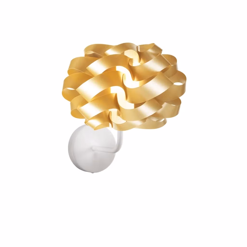 Applique Moderna Cloud Linea Zero Polilux in Metallo e Plastica Oro e Bianco con 1 Luce E14 – 2