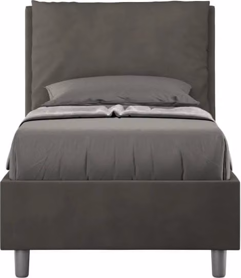 Letto Singolo con Contenitore a Alzata GIORDANOSHOP Grigio L/P/H: 80 x 190 cm – 1
