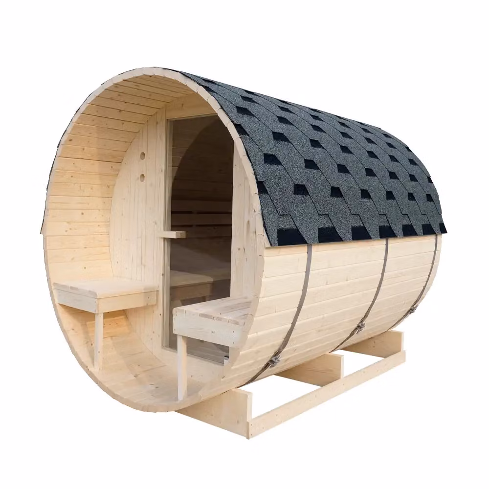 Sauna finlandese da esterno Parama per 4 persone in legno di abete marrone L: 184,2 cm, P: 220 cm, H: 190 cm – 2
