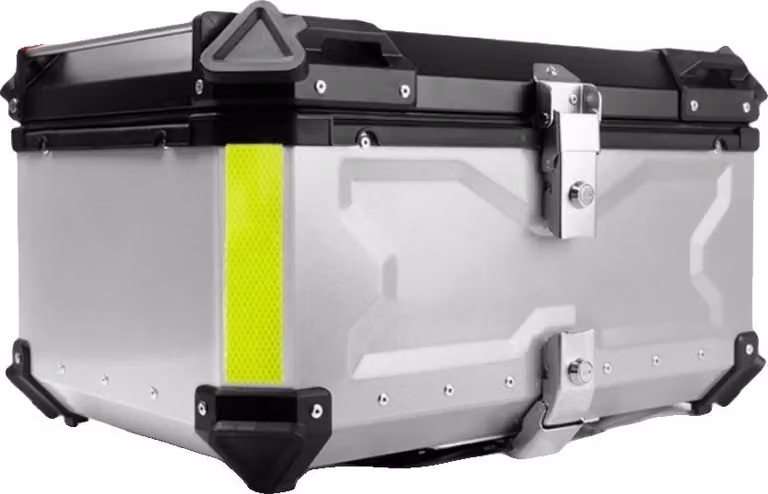 Bauletto per moto, alluminio resistente, ampio spazio di stivaggio da 80L, argento-65L X-1