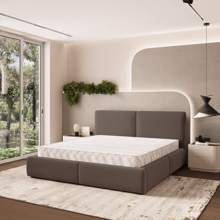 Letto imbottito Masseno FELURO 160x200 cm, letto imbottito con cassetti - Marrone, SORO 28