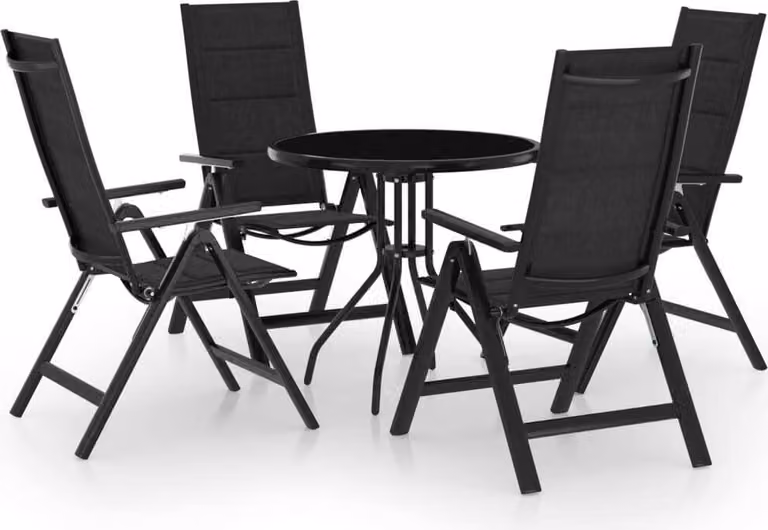 Maison Exclusive - Set da bistrot da 5 pezzi, nero e antracite