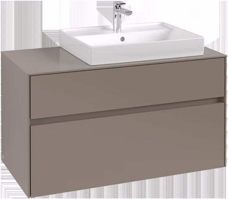 Villeroy & Boch Collaro Meuble sous-lavabo, 2 tiroirs, lavabo à droite, suspendu, 1000x548x500mm, C01800AF, C01800AF